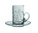 Kristallinen kahvikuppi / teekuppi asetilla KR670