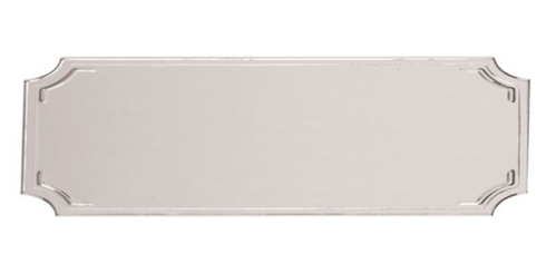 Hopeanvärinen premium kaiverruslaatta omalla tekstillä 50 x 16 mm