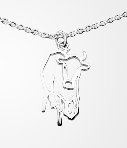 Ahkera hopeinen lehmäriipus - M Jenni Rutonen Design