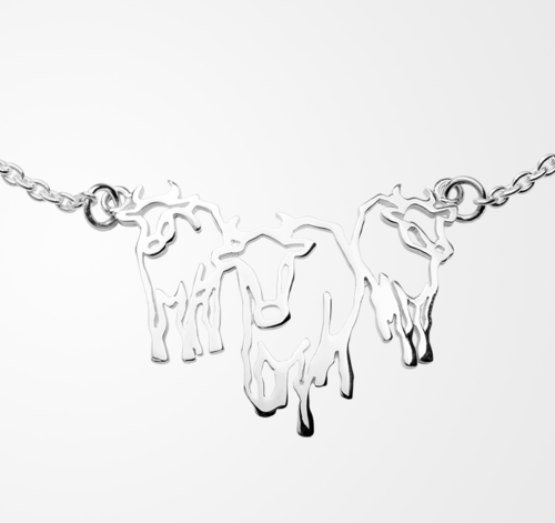 Ahkera hopeinen lehmäkaulakoru L - Jenni Rutonen Design