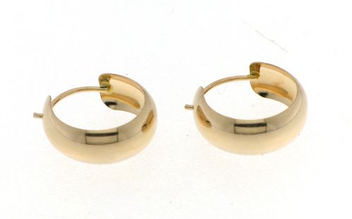 Kultaiset 5 x 12 mm rengaskorvakorut puolipyöreät kotimaiset