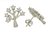Elämänpuu hopeiset tappikorvakorut zirkonioilla