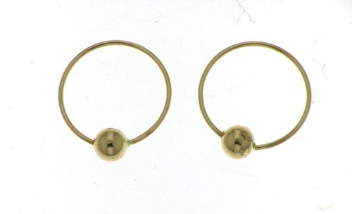 Kultaiset hoitorengas 13 mm korvakorut 4 mm pallolla HR-13-4