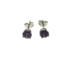 Kivellinen hopeinen 6 mm nappikorvis violetillä kivellä HRD6Lila